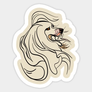 Dog lineart Samoyed Sticker